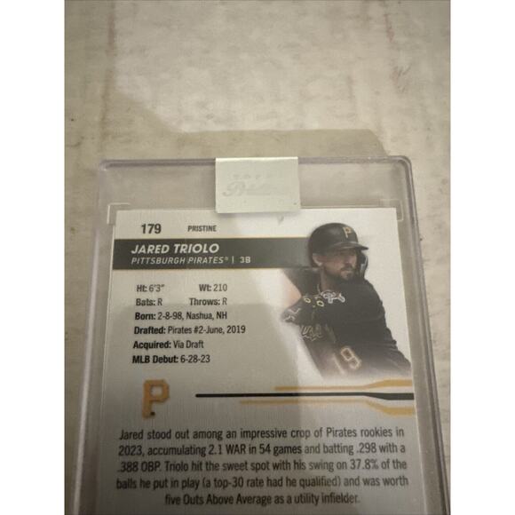 2024 Topps Pristine Jared Triolo RC #179 Gold Refractor /50 PIRATES Encased - Picture 6 of 7